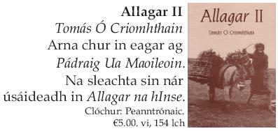 Allagar 2 Tomás Ó Criomhthain Pádraig Ua Maoleoin